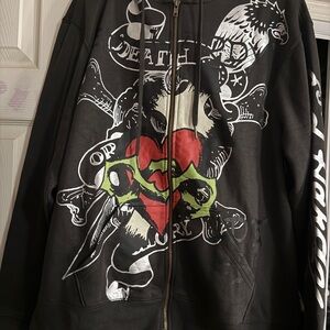 Ed Hardy Black Hoodie with Graphic Design